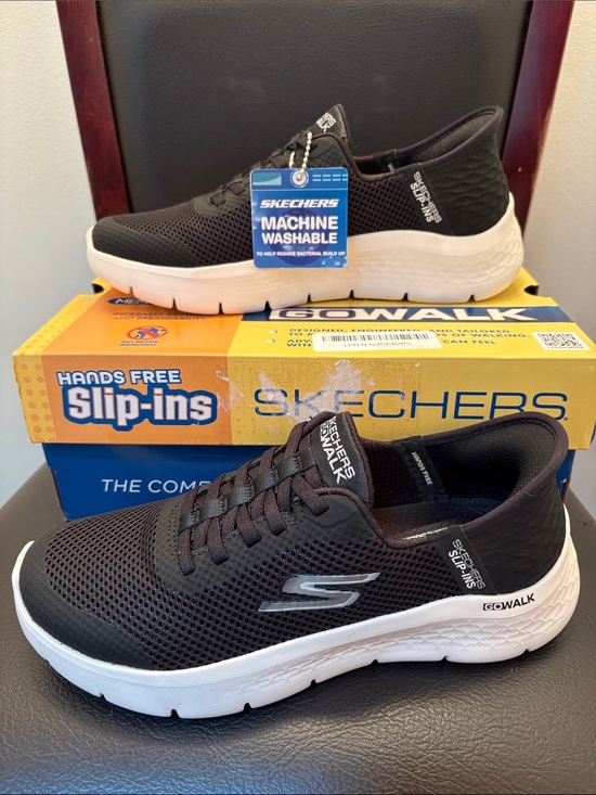 Skechers Shoes - New Skechers GOwalk Women’s Black and White Slip-On Memory Foam Sneakers Size 6